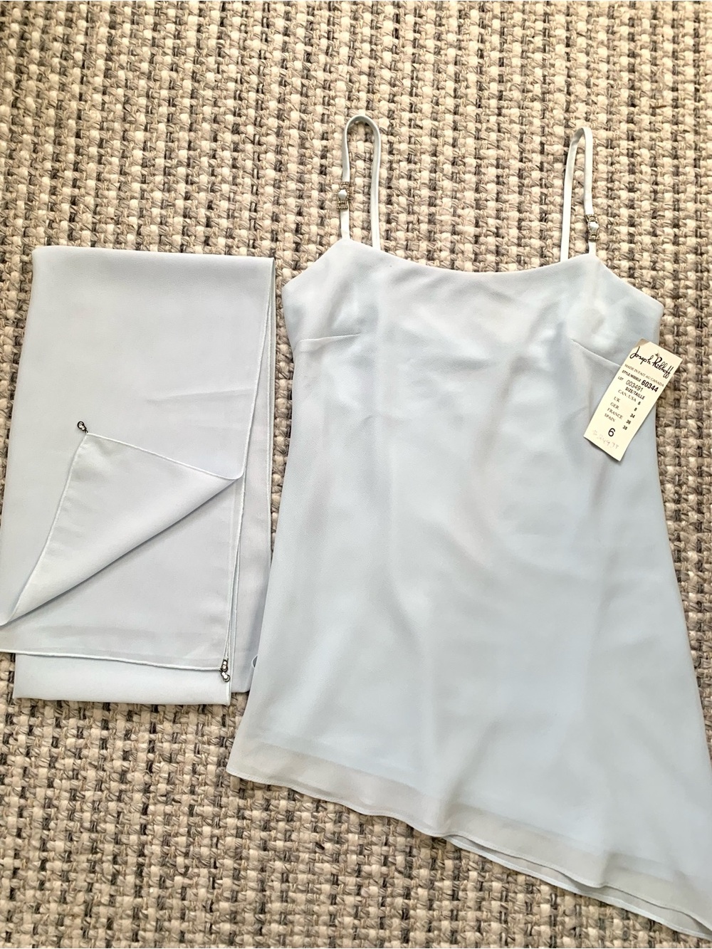 Light Blue Slip Cami Top with shawl by Joseph Ribkoff - Picture 7 of 7